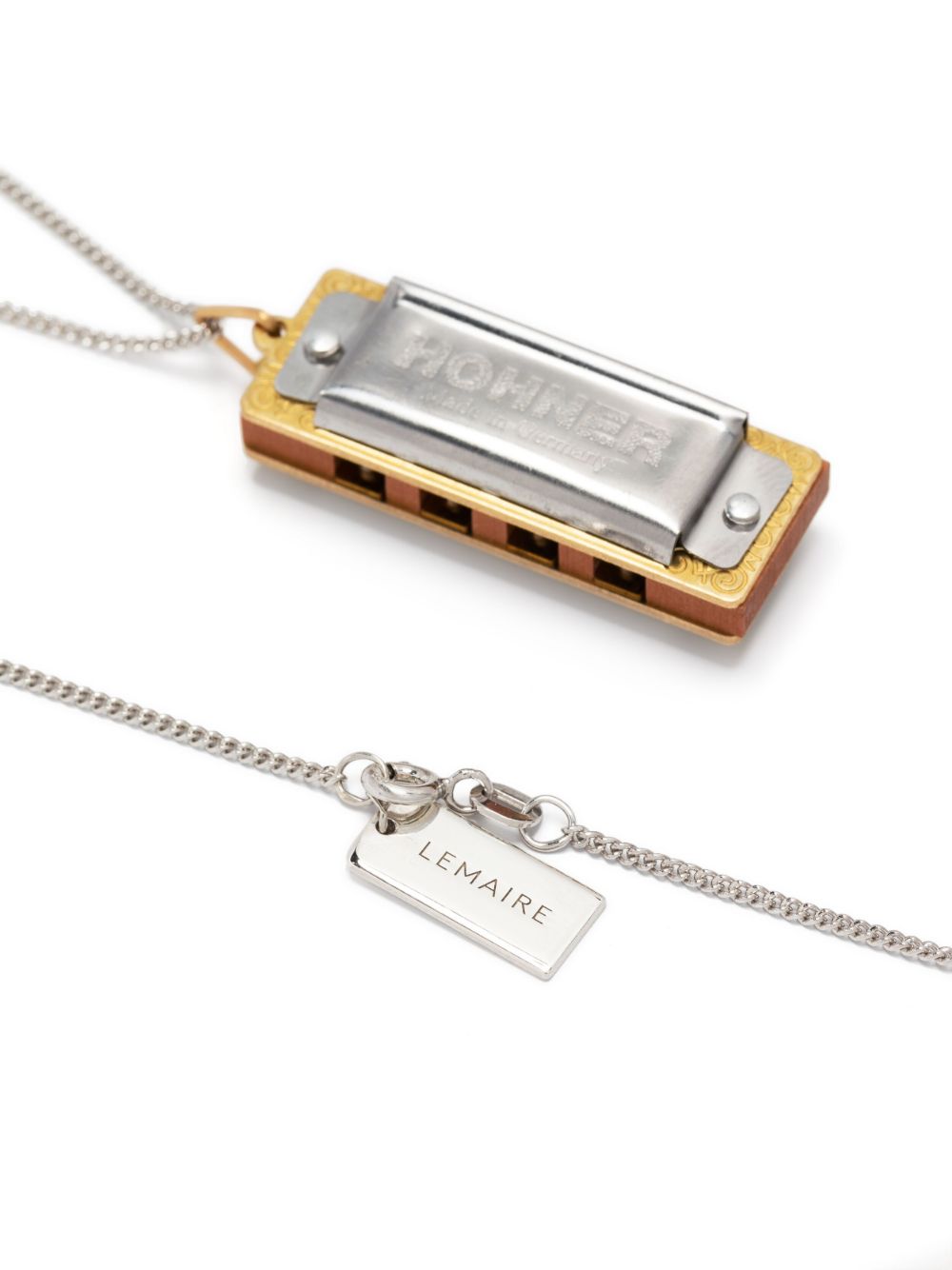 Harmonica logo-engraved necklace