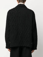 Distressed-Effect Knitted Shirt Jacket