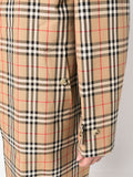 Check-Pattern Cotton Trench Coat
