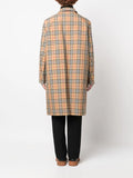 Check-Pattern Cotton Trench Coat