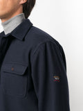 Logo-Patch Brushed Shirt Jacket
