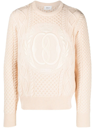 Intarsia-Knit Logo Wool Jumper