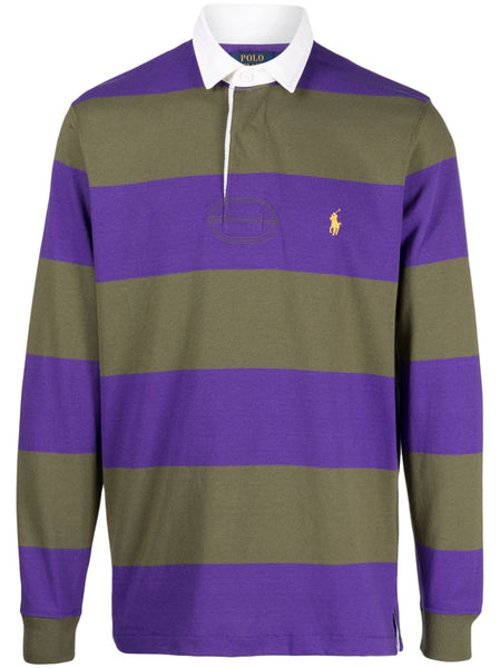 Logo-Embroidered Striped Polo Shirt