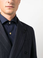 Pinstripe-Pattern Double-Breasted Suit