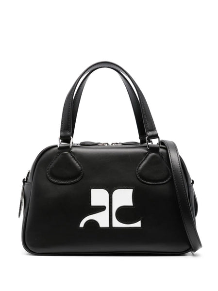 Logo-Appliqué Leather Bowling Bag