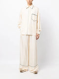 Contrast-Piping Silk Pyjama Trousers