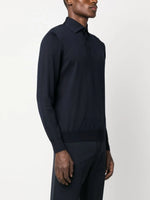 Fine-Knit Wool Polo Shirt