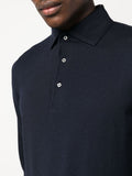 Fine-Knit Wool Polo Shirt