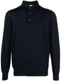 Fine-Knit Wool Polo Shirt