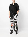 Mid-Rise Wide Linen Trousers