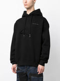 Logo Embroidered Layered Detail Hoodie