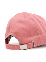 Logo Embroidered Distressed Denim Cap