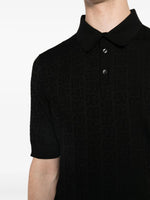 Monogram-Jacquard Silk Polo Shirt