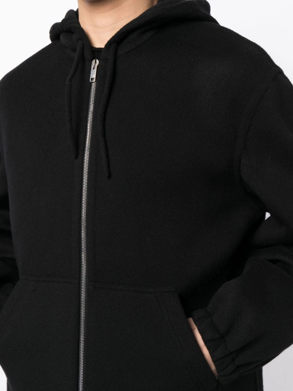 Zip-Front Wool-Blend Hoodie