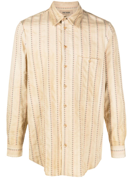 Tab Striped Cotton Shirt
