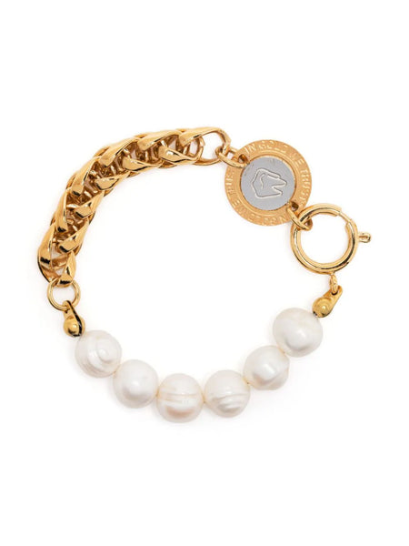 Pearl-Embellished Chain Bracelet