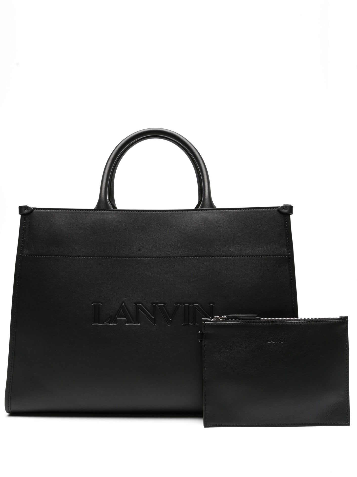 Logo-Embossed Leather Tote Bag