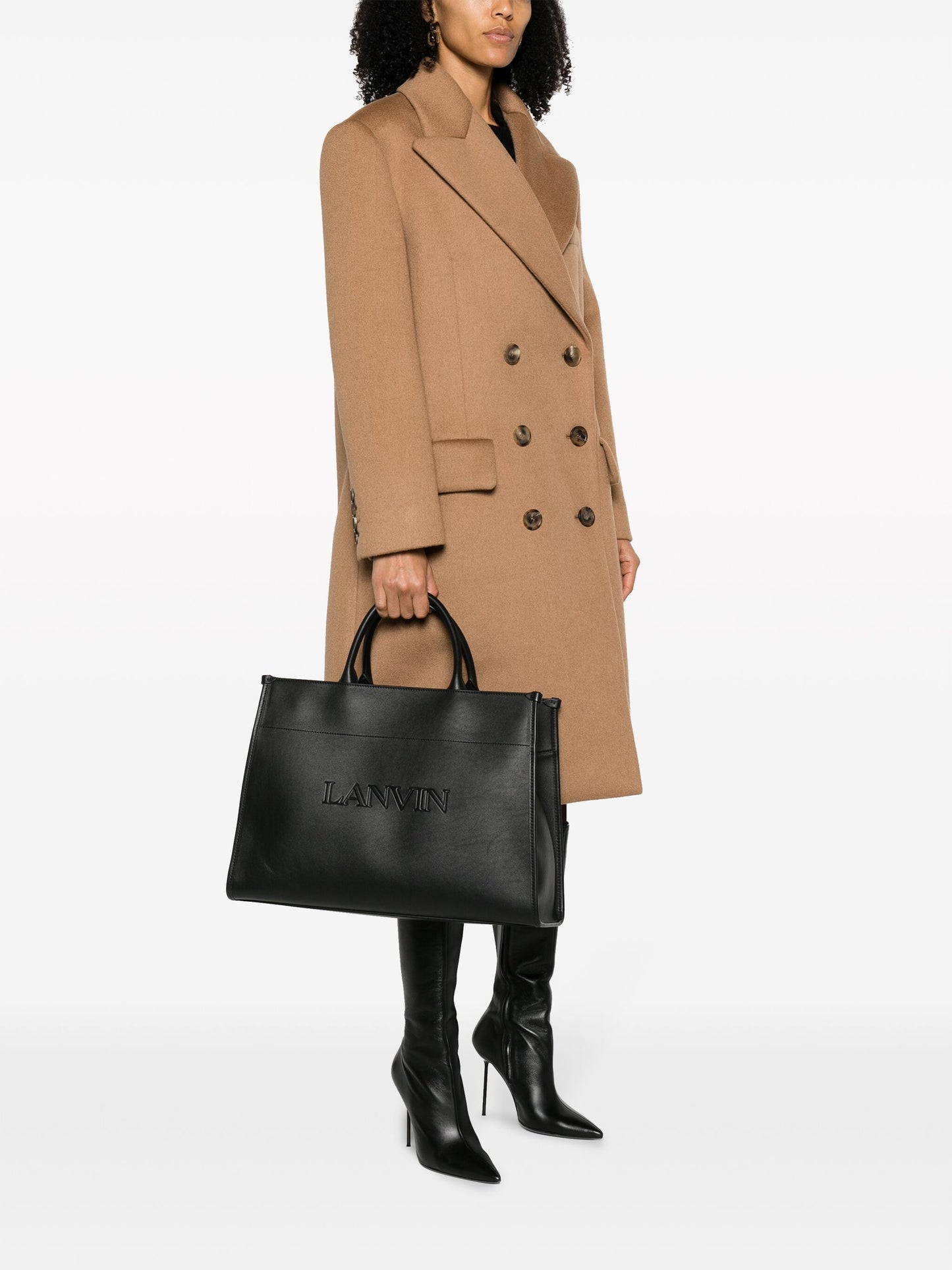 Logo-Embossed Leather Tote Bag