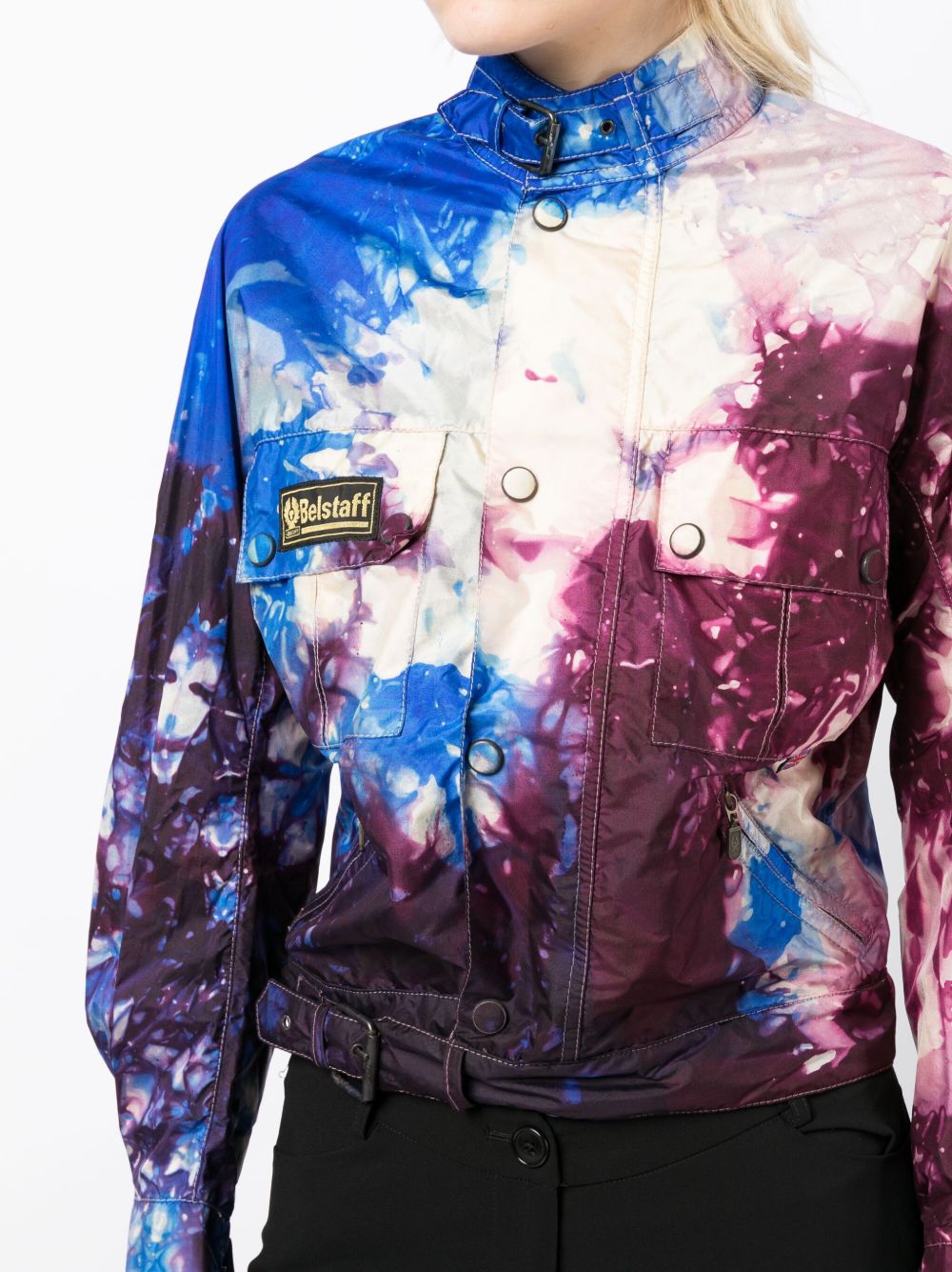 Graphic-Print Patch-Detail Jacket