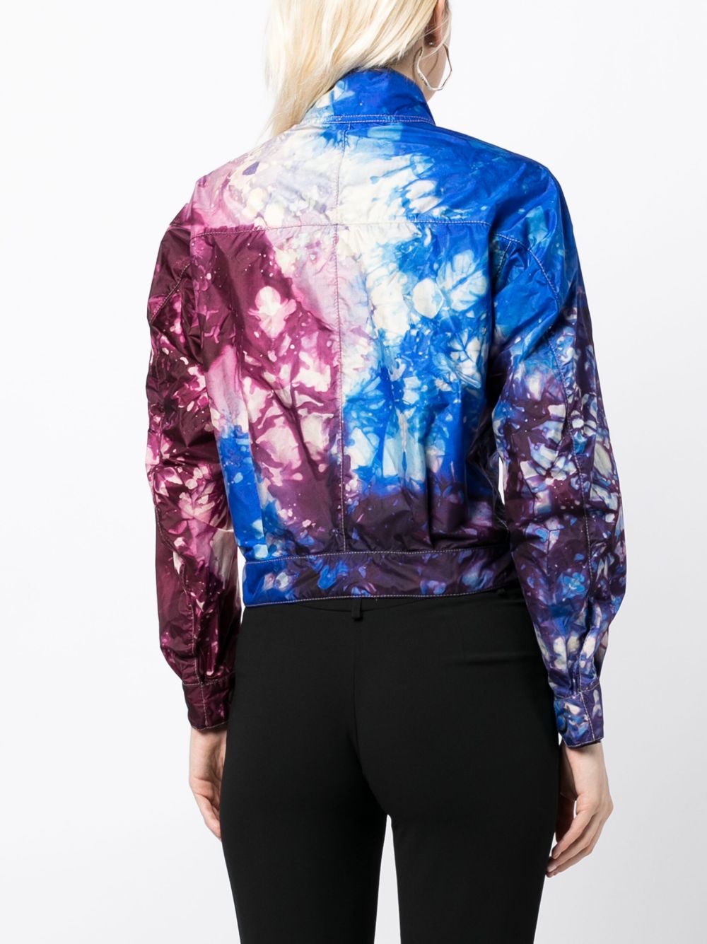Graphic-Print Patch-Detail Jacket