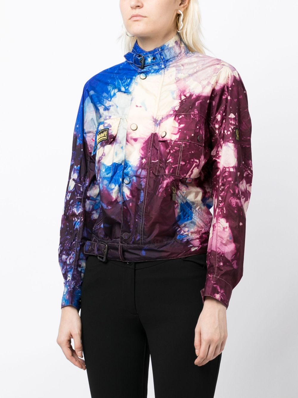 Graphic-Print Patch-Detail Jacket