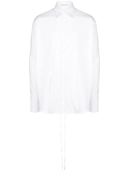 Asymmetric Cotton-Blend Wrap Shirt