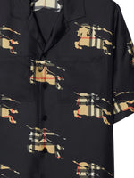 Equestrian Knight-Print Silk Shirt