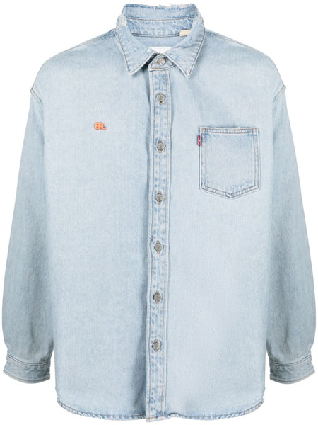 Levis light blue denim store shirt