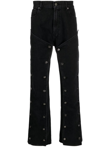 Snap-Off Mid-Rise Bootcut Jeans