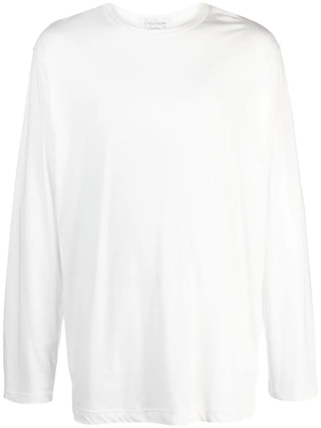 Drop-Shoulder Long-Sleeved Cotton T-Shirt