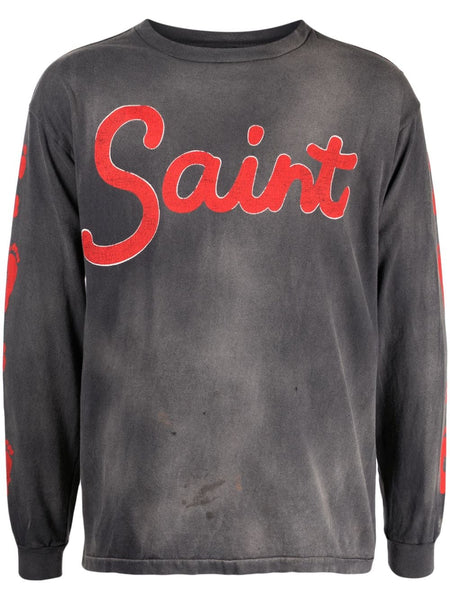 Logo-Print Distressed-Effect T-Shirt