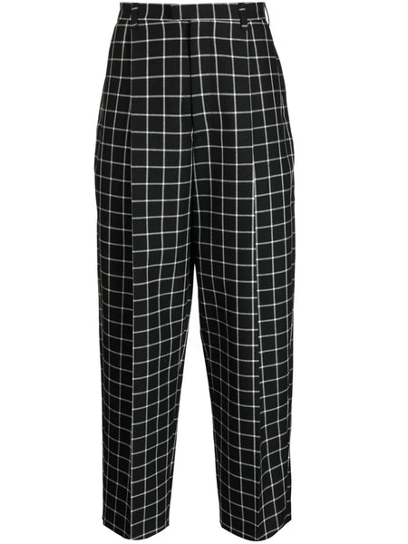 Checked Tapered Trousers