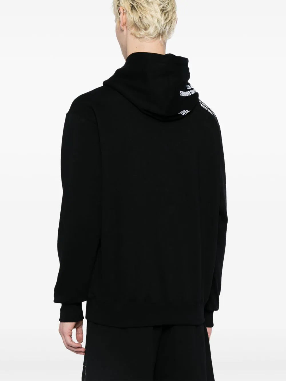 Text-Print Cotton Hoodie