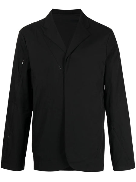 Zip-Detail Notched-Collar Shirt Jacket
