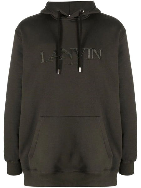 Logo-Embroidery Cotton Hoodie