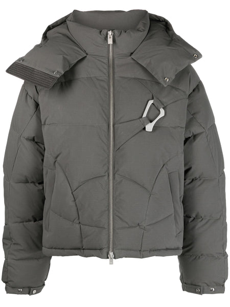 Abstract Quilted Down Jacket