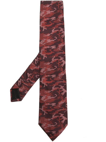 Camouflage-Pattern Silk Tie
