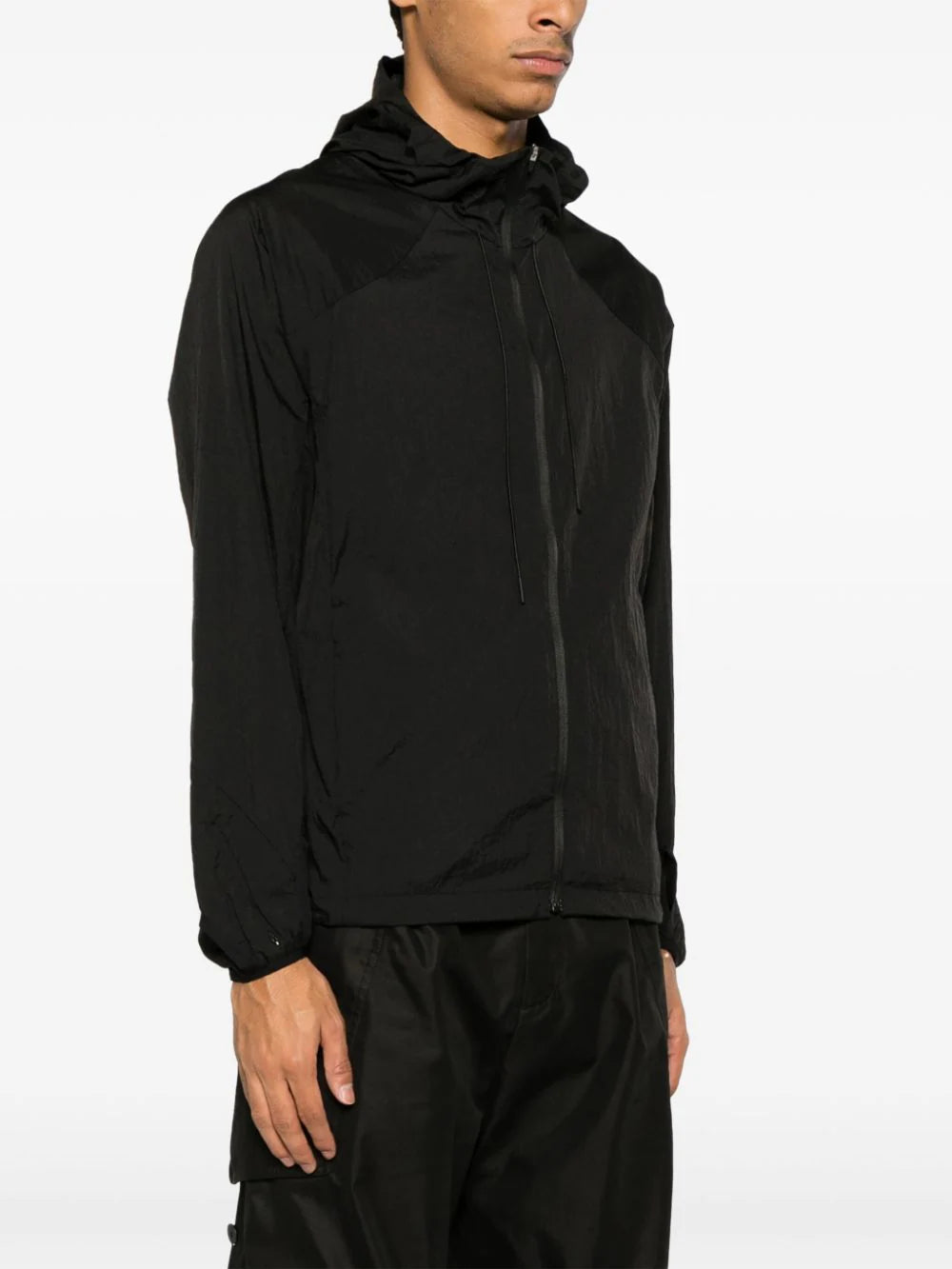 Ripstop Texture Hooded Zip-Up Jacket