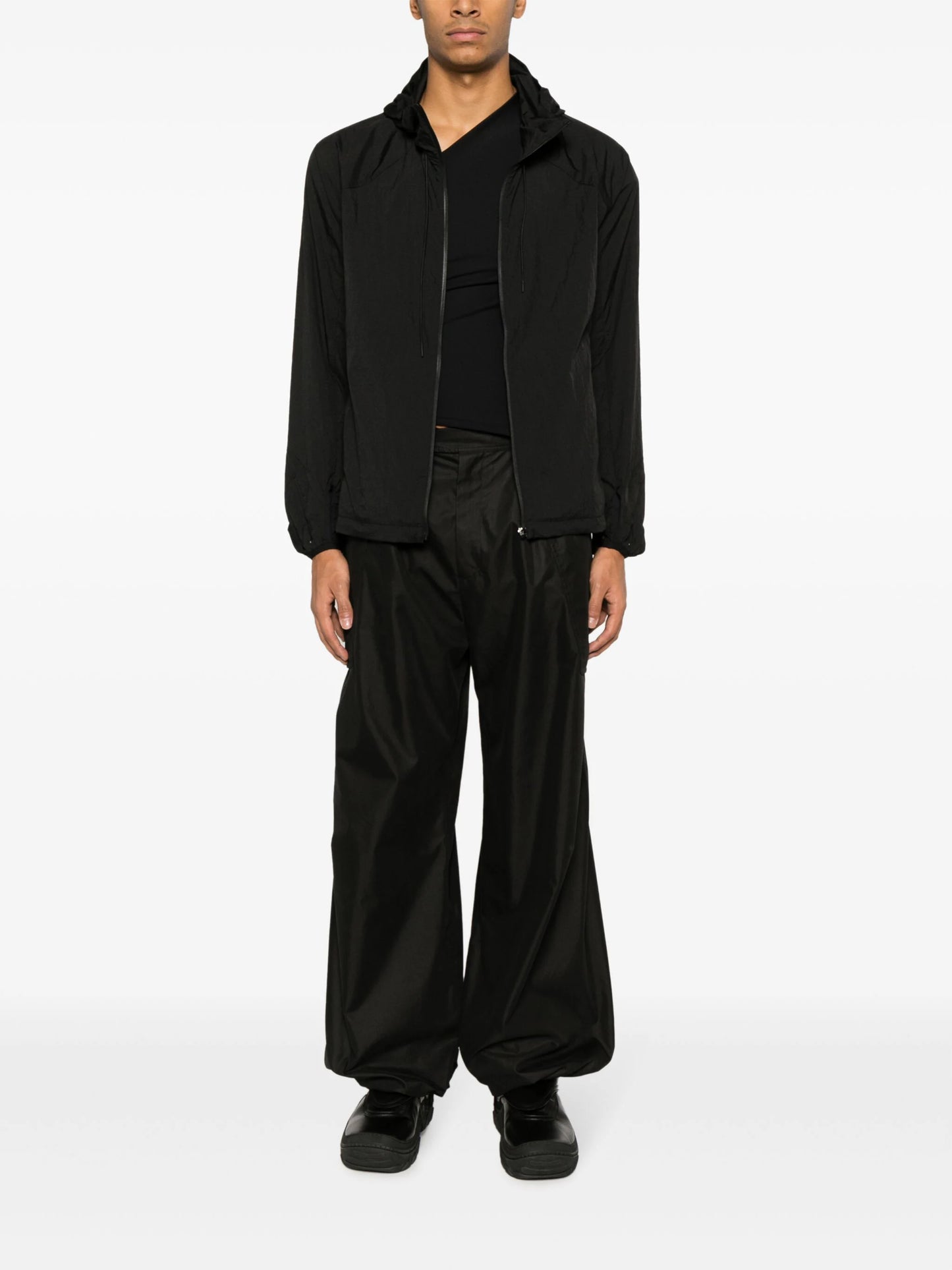 Ripstop Texture Hooded Zip-Up Jacket