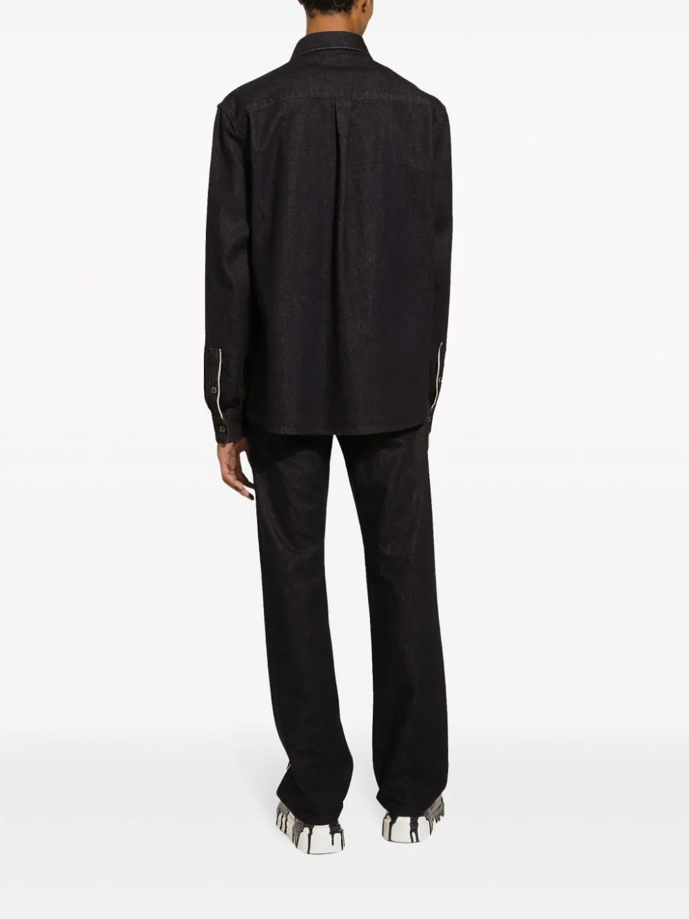 Constrastim-Trim Denim Shirt