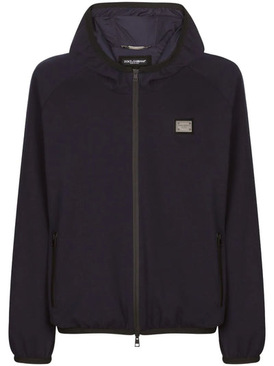 Logo-Plaque Hooded Jacket