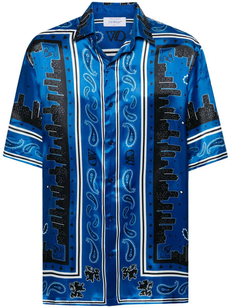 Bandana-Print Satin Shirt