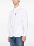 Cross-Embroidered Cotton Shirt