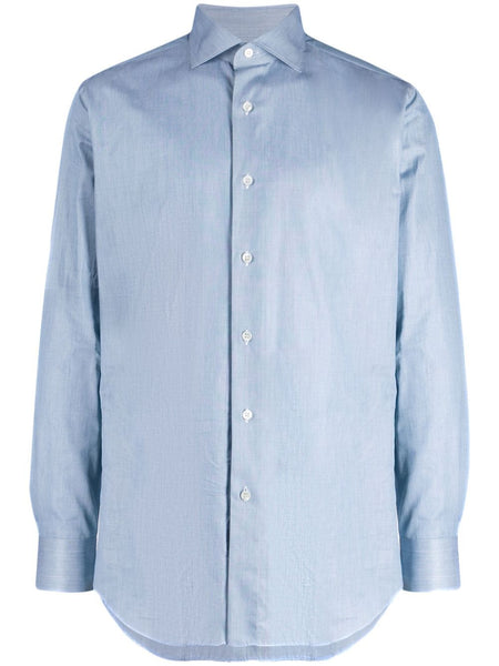 Cutaway-Collar Cotton Shirt