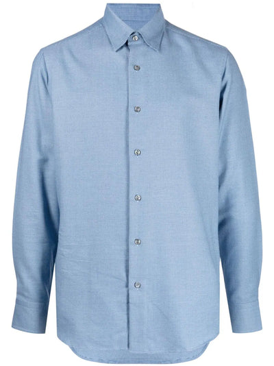 Long-Sleeve Cotton-Cashmere Shirt