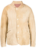 Crinkle-Finish Leather Jacket