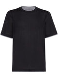 Layered-Effect Silk-Cotton T-Shirt