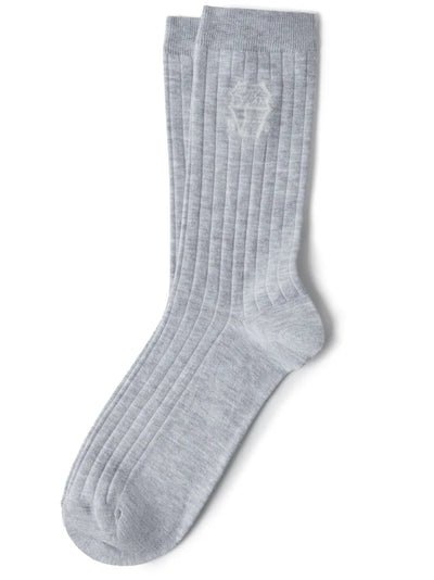 Intarsia-Logo Knitted Socks