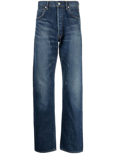 Mid-Rise Straight-Leg Jeans