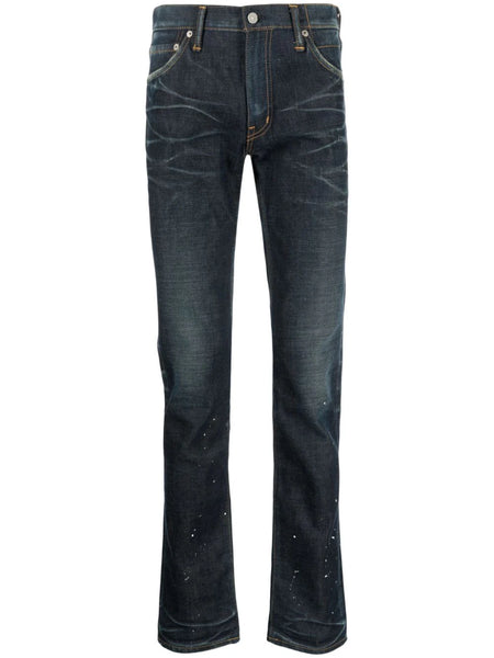 Mid-Rise Slim-Cut Jeans